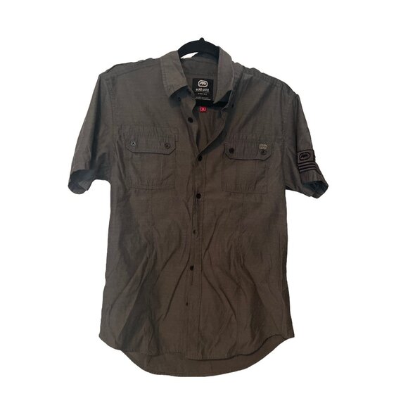 Ecko Unlimited M Gray Light Weight Button Up Shirt - Picture 1 of 5